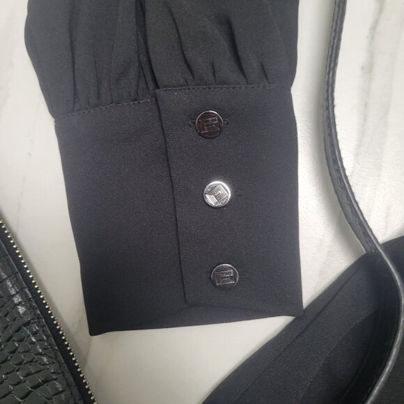 Karl Lagerfield Sexy V Black dress with side gathering at the waist size 4 y2k - Picture 8 of 9